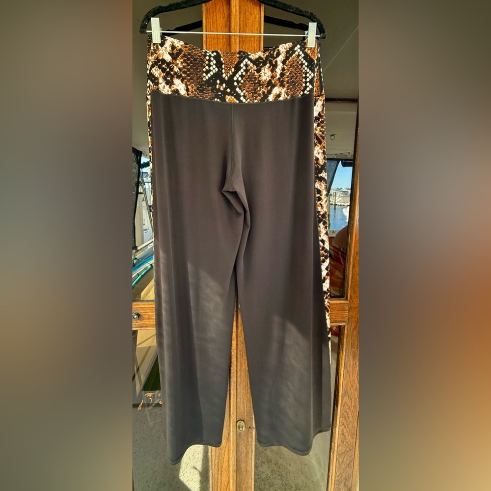 Eva Varro Black And Brown Python Snake Print Wide… - image 3